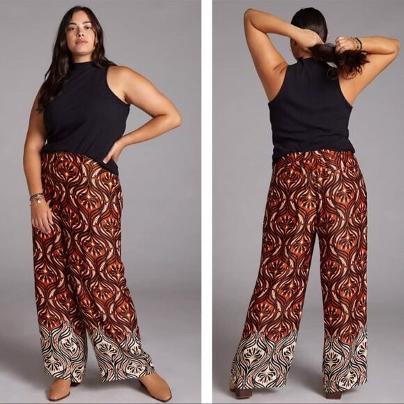 Anthropologie Breezy Printed Straight Pants - Picture 1 of 8